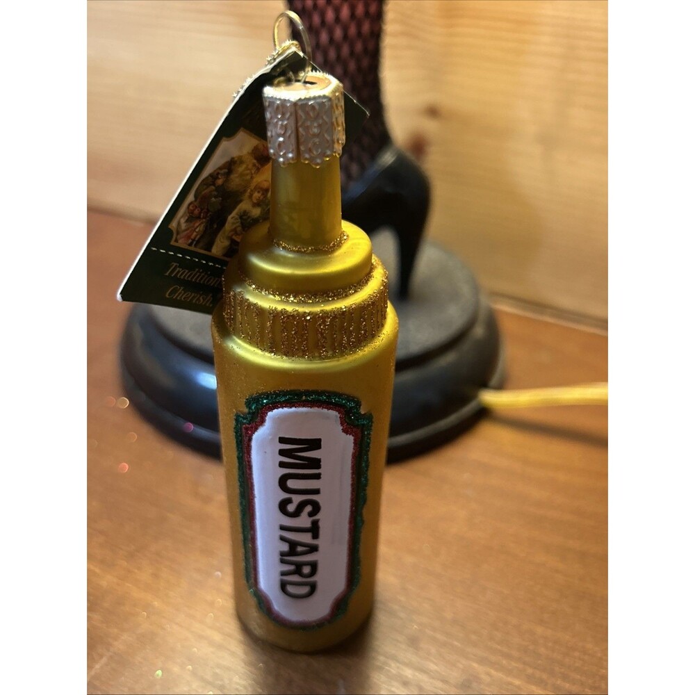 Old World Christmas Ornament-Squeeze Bottle Mustard NEW with TAG